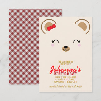 Mädchen JEDES ALTER Teddy BEAR PICNIC Geburtstagsp Einladung