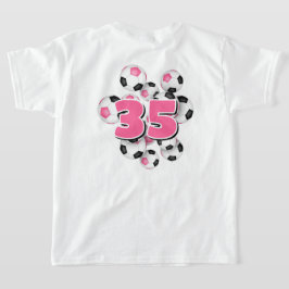 Mädchen Jersey Anzahl Gruppe Fußball Bälle pink T-Shirt