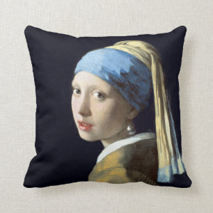 Mädchen Johannes Vermeer mit einem Perlen-Ohrring Kissen