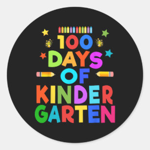 Mädchen Jungen 100 Tage Kindergartenfest Ki Runder Aufkleber