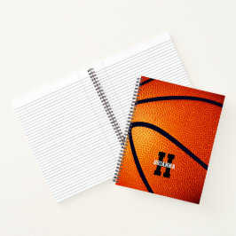 Mädchen Jungen mit Monogramm Basketball Notizbuch