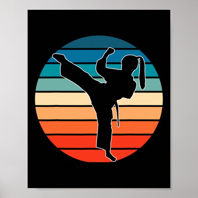 Mädchen Kampfsport-Geschenk - Karate Kickboxen Ret Poster (Vorne)