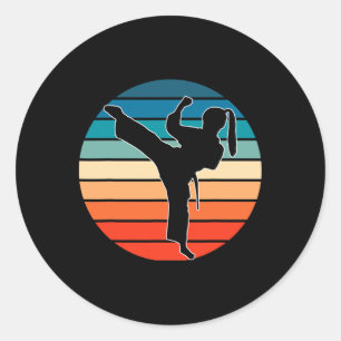 Mädchen Kampfsport-Geschenk - Karate Kickboxen Ret Runder Aufkleber