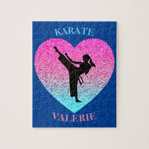 Mädchen Karate Blau Puzzle