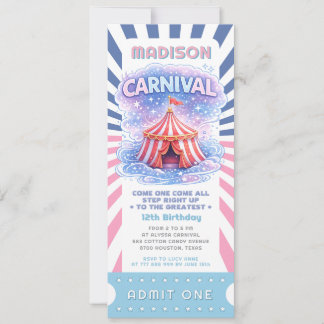 Mädchen Karneval Geburtstags Ticket Eintritt Frei Einladung