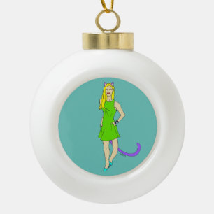 Mädchen Keramik Kugel-Ornament