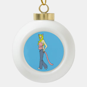 Mädchen Keramik Kugel-Ornament