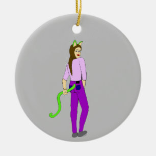 Mädchen Keramik Ornament