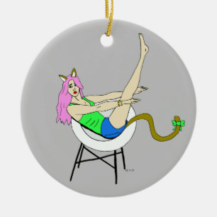 Mädchen Keramik Ornament