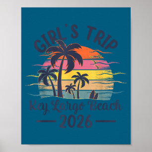 Mädchen Key Largo Strandtrip Vintage Poster