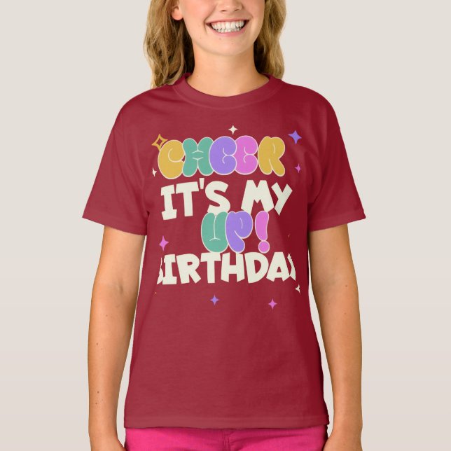 MÄDCHEN KINDER GEBURTSTAG AUFMUNTERUNG T-SHIRT (Vorderseite)