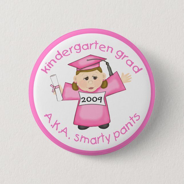 Mädchen-Kindergarten-Absolvent/Abschluss Button (Vorderseite)