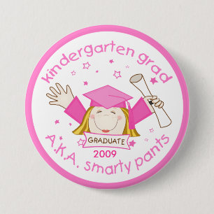 Mädchen-Kindergarten-Absolvent/Abschluss-Knopf Button