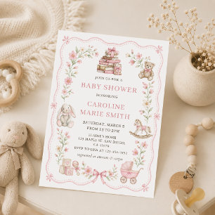 Mädchen-Kinderspielzeug Florale Babyparty-Einladun Einladung