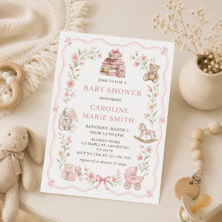 Mädchen-Kinderspielzeug Florale Babyparty-Einladun Einladung