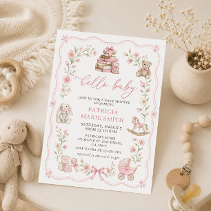 Mädchen-Kinderspielzeug Florale Babyparty-Einladun Einladung