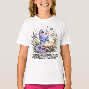 Mädchen-KJV Bibel-Hebräer 11:3 Lavendel Wurm T-Shirt