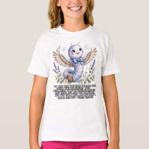 Mädchen-KJV Bibel-Jesaja 40:31 Süßer Lavendelwurm T-Shirt