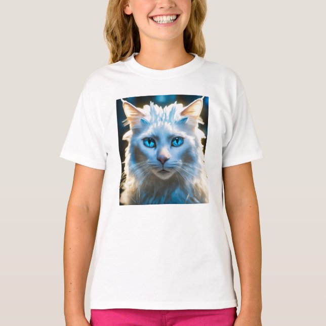Mädchen Kleidung Vorlage Katze Mädchen Kinder T -  T-Shirt (Vorderseite)