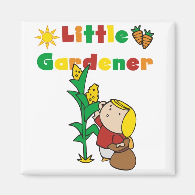 Mädchen-kleine Gärtner-T-Shirts und Geschenke Magnet (Vorne)