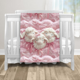Mädchen Kleines Lamm Schleifen Fleecedecke