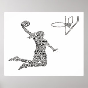 Mädchen-Knall, der Basketbal motivierend Poster