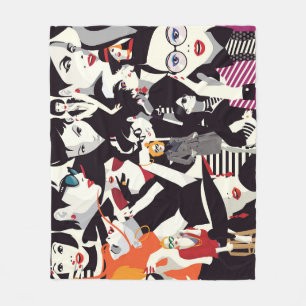 Mädchen-Kollektion: Pop-Kunst Fleecedecke