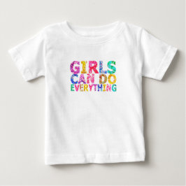 Mädchen können alles Motivations-Tochter  Baby T-shirt
