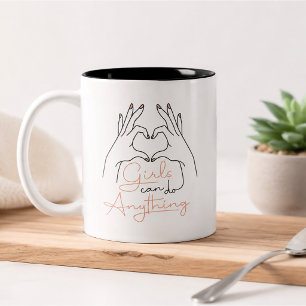 Mädchen können alles tun zweifarbige tasse