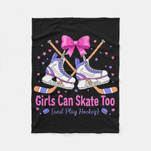 Mädchen können auch Hockey-Schlittschuh laufen T-S Fleecedecke