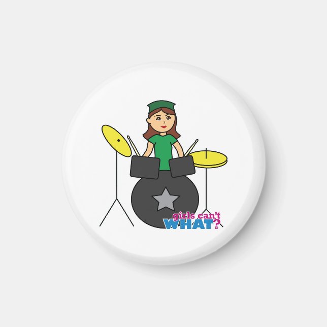 Mädchen können nicht was? Benutzerdefiniertes Desi Magnet (Vorne)