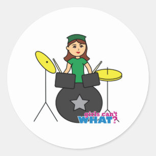Mädchen können nicht was? Benutzerdefiniertes Desi Runder Aufkleber