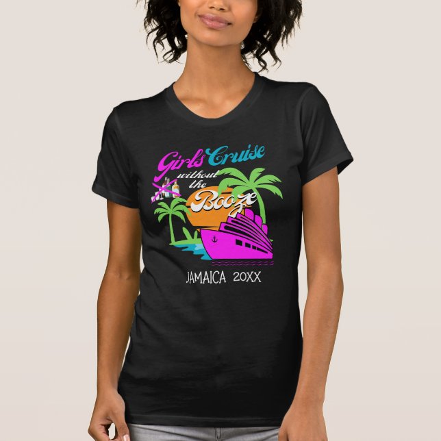MÄDCHEN KREISE OHNE BOOZE Bachelorette Urlaub T-Shirt (Vorderseite)