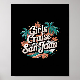 Mädchen Kreuzfahrt San Juan Erntedankfest Vintage Poster