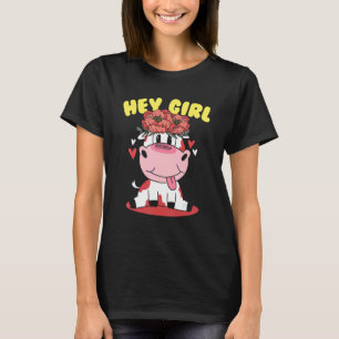 Mädchen Kuh   Hübsches landwirtschaftliches Tier   T-Shirt