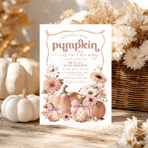 Mädchen-Kürbis-Baby-Shower-Blumen-Retro-Vintage