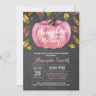 Mädchen-Kürbis-Herbst-Baby-Party-Schiefertafel Einladung