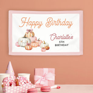 Mädchen-Kürbis-Patch-Bögen Alles Gute zum Geburtst Banner