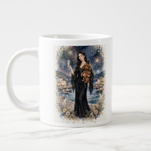 Mädchen küsst Poodle-Welpe – Poodle-Mama Jumbo-Tasse