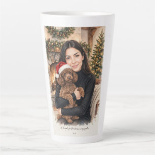 Mädchen küsst Poodle-Welpe – Poodle-Mama Milchtasse
