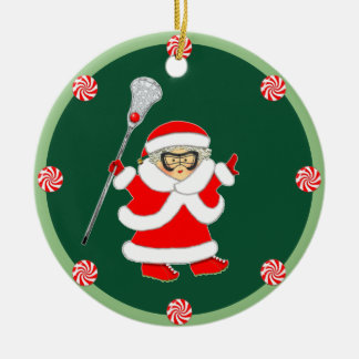 Mädchen Lacrosse Feiertagsgeschenk Keramik Ornament