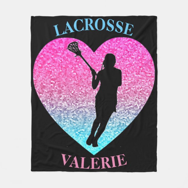 Mädchen Lacrosse Fleece-Decke Fleecedecke (Vorderseite)