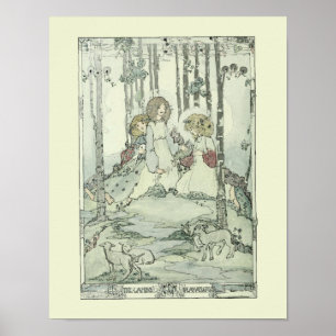 Mädchen & Lämmer von Jessie Marion King Poster