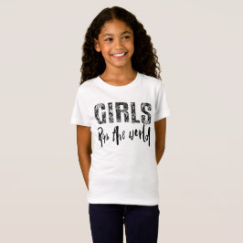 Mädchen lassen den WeltT - Shirt laufen
