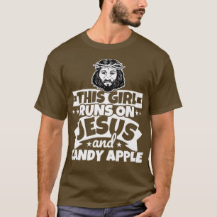 Mädchen läuft auf Jesus und Süßigkeiten Apfel766 T-Shirt