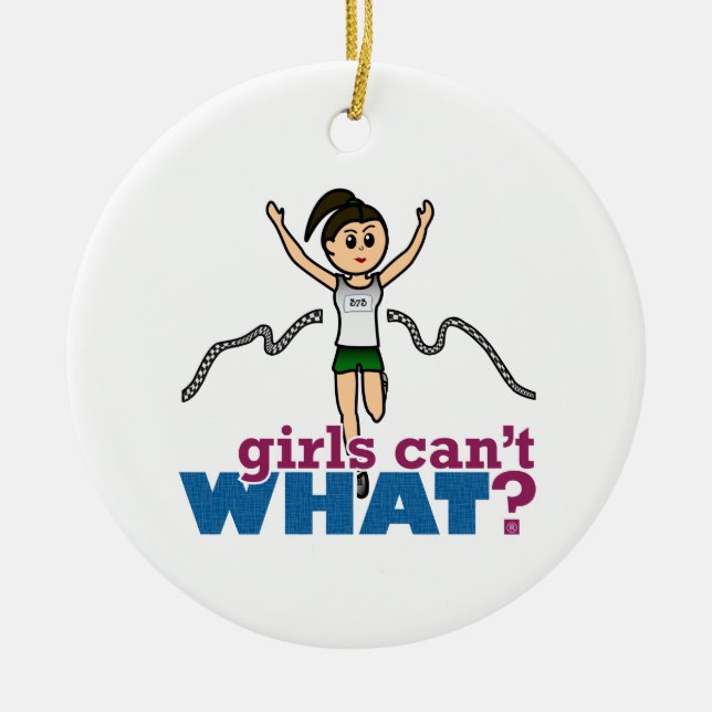 Mädchen läuft in Grün Keramikornament (Vorne)