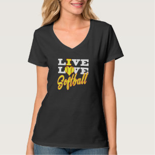 Mädchen leben Liebe Softball für Jugendliche und F T-Shirt