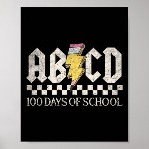 Mädchen Lehrer Rock 100 Tage der Schule Abcd 100. Poster