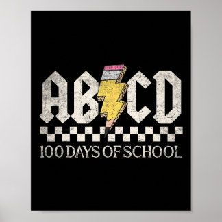Mädchen Lehrer Rock 100 Tage der Schule Abcd 100. Poster