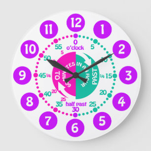 Mädchen lernen Zeit rosa lila Wasseruhr zu erzähle Große Wanduhr